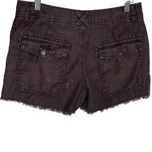 Free People Women's Short Shorts Cut Off Jean Denim Brown Size 4 Frayed Hem